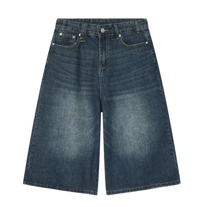 Faded Blue Baggy Jorts (Long Version) Kore Clothing