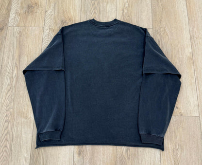 Faded Black Double Layered Long Sleeve Shirt - Kore Clothing