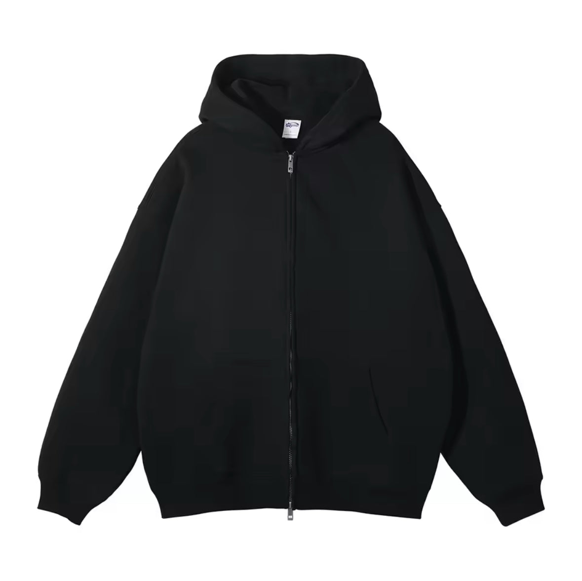 Black Double Zip Up Hoodie - Kore Clothing