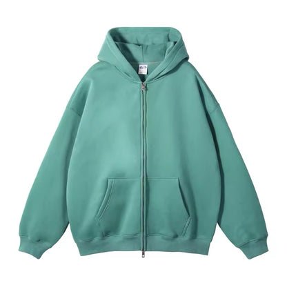 Turquoise Double Zip Up Hoodie - Kore Clothing