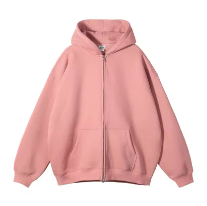 Coral Double Zip Up Hoodie - Kore Clothing
