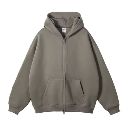 Stone Double Zip Up Hoodie - Kore Clothing