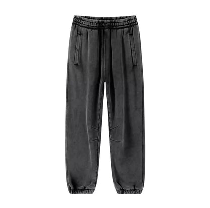 Faded Black Cuffed Sweatpants - Kore Clothing