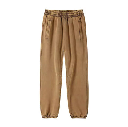 Faded Brown Cuffed Sweatpants - Kore Clothing