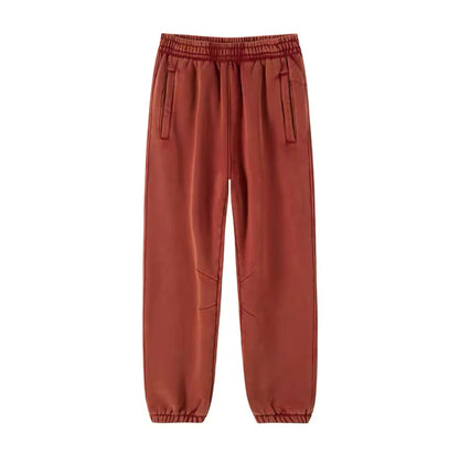 Faded Red Cuffed Sweatpants - Kore Clothing