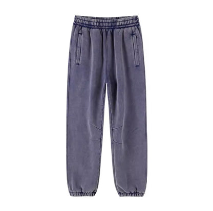 Faded Navy Blue Cuffed Sweatpants - Kore Clothing