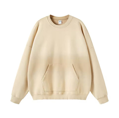 Faded Beige Crewneck Sweatshirt W/ Pocket - Kore Clothing