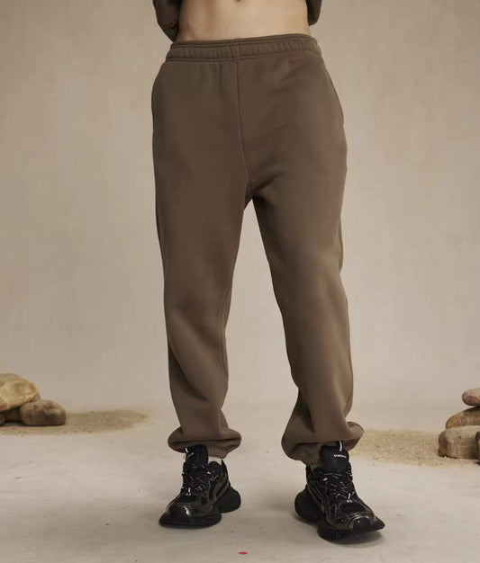 Taupe Cuffed Sweatpants - Kore Clothing