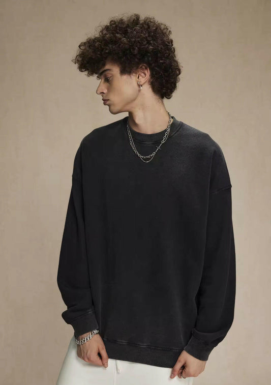 Faded Black Crewneck Sweatshirt - Kore Clothing