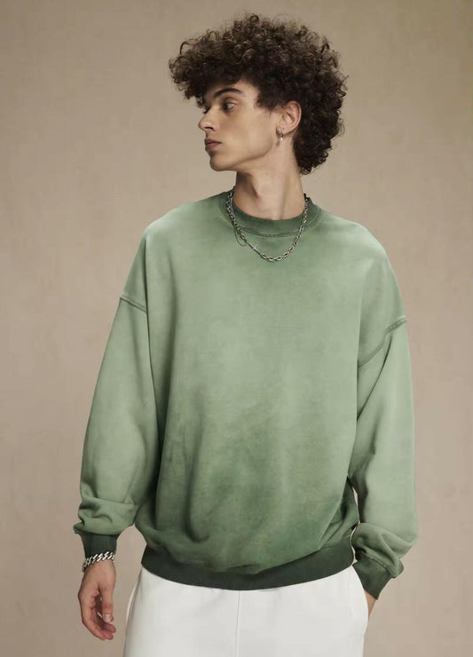 Faded Green Crewneck Sweatshirt - Kore Clothing