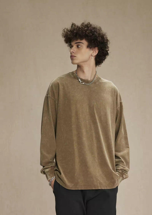 Faded Brown Long Sleeve Shirt - Kore Clothing