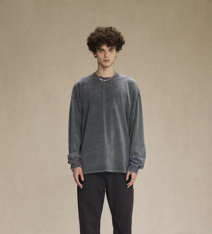 Faded Olive Green Long Sleeve Shirt - Kore Clothing