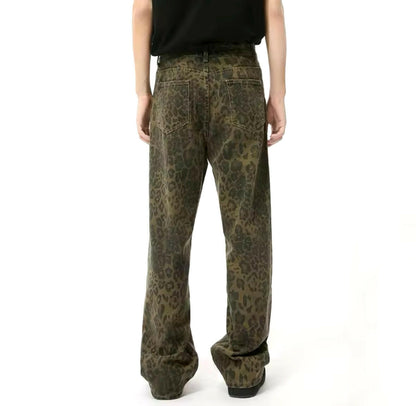Leopard Wide Leg Jeans