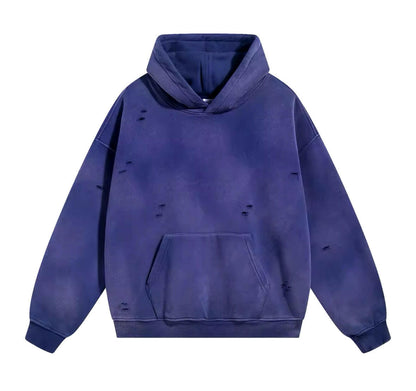 Purple Faded & Distressed Hoodie