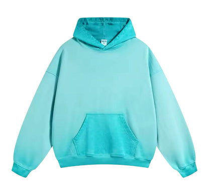 Teal Reverse Wash Hoodie