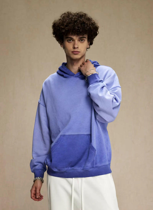 Blue Reverse Wash Hoodie
