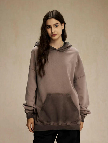 Brown Reverse Wash Hoodie