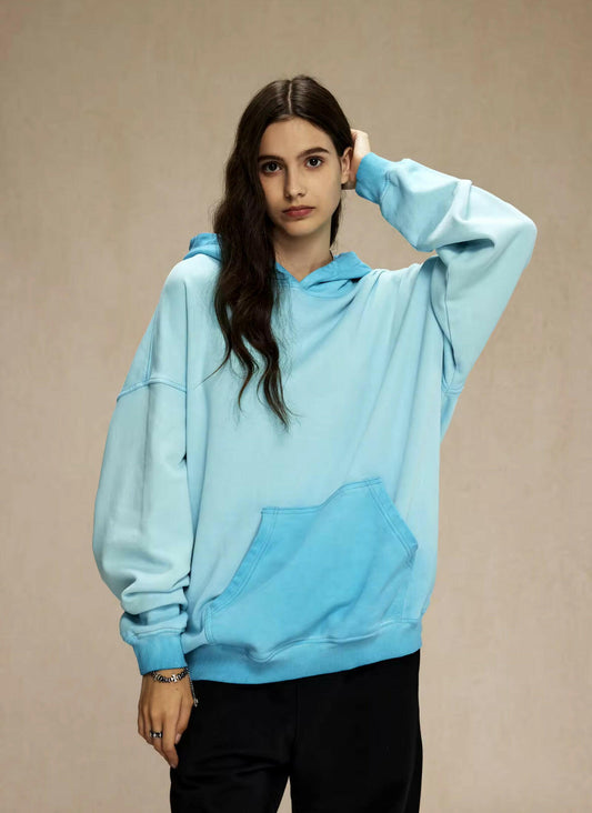 Teal Reverse Wash Hoodie