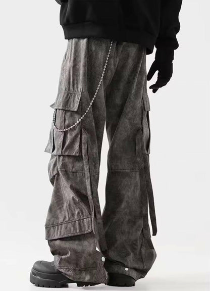 Charcoal Textured Cargo Pants