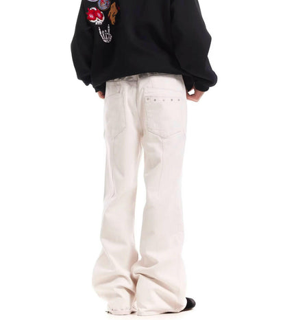 White Flare Baggy Jeans