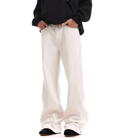 White Flare Baggy Jeans