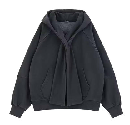 Charcoal Gray Scarf Hoodie