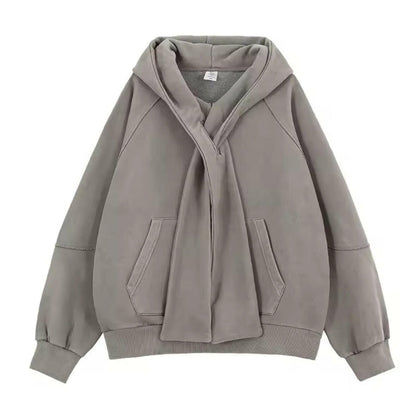 Beige Scarf Hoodie