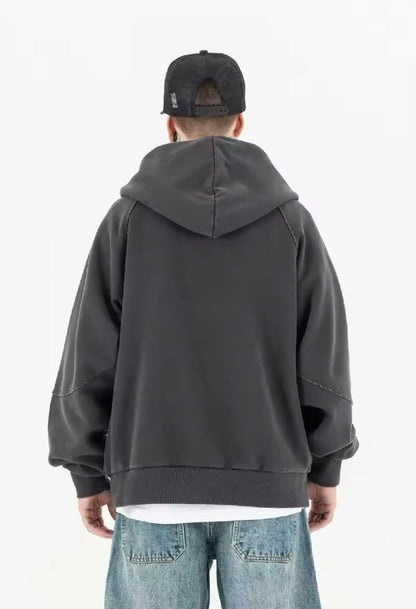 Charcoal Gray Scarf Hoodie