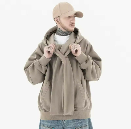 Beige Scarf Hoodie