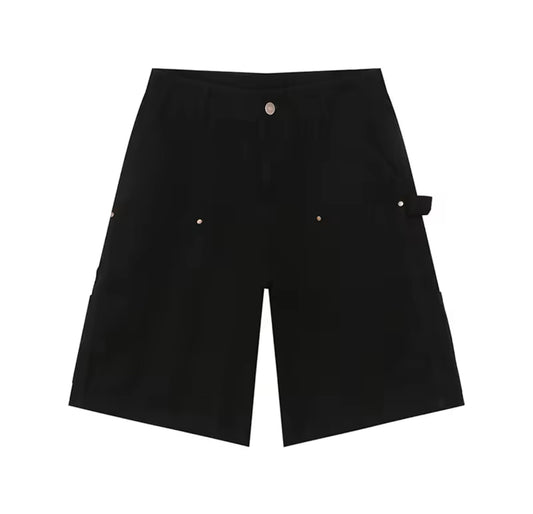 Black Double Knee Baggy Jorts
