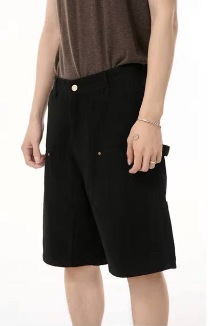 Black Double Knee Baggy Jorts