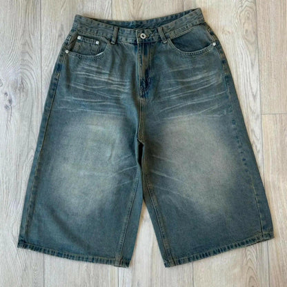 Light Green Desert Wash Baggy Jorts (Long Version) Kore Clothing