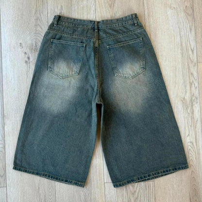Light Green Desert Wash Baggy Jorts (Long Version) Kore Clothing