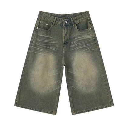 Light Green Desert Wash Baggy Jorts (Long Version) Kore Clothing