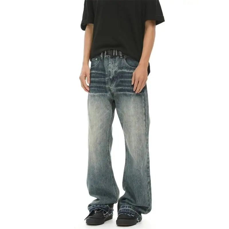Deep Blue Whiskered Boot Cut Denim