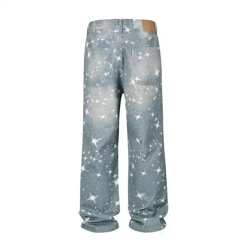 Star & Rhinestone Baggy Jeans