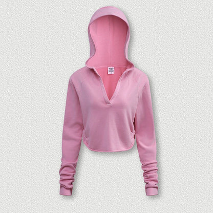 Womens V-Neck Pullover Hoodie