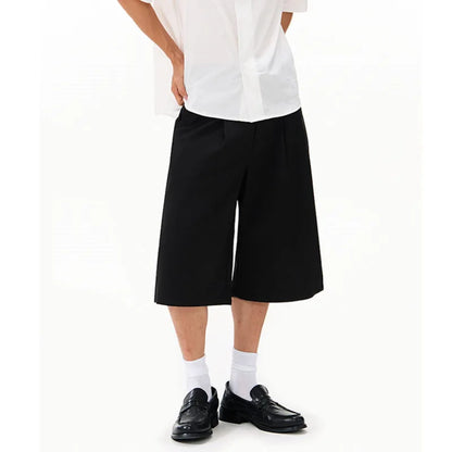 Pleated Long Suit Shorts