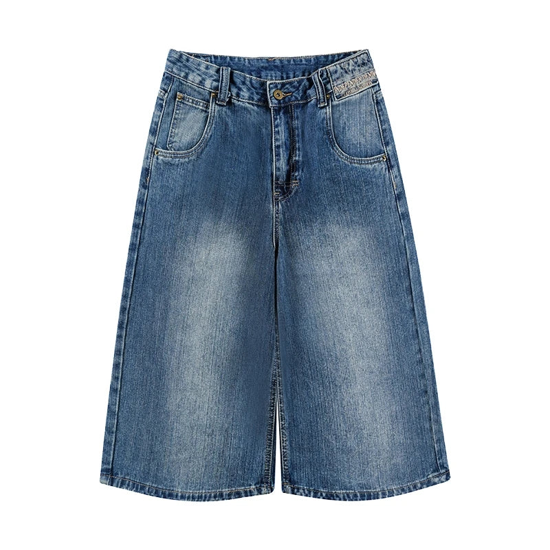 Classic Blue Faded Baggy Long Jorts