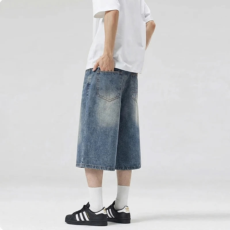 Vintage Blue Double Knee Baggy Jorts