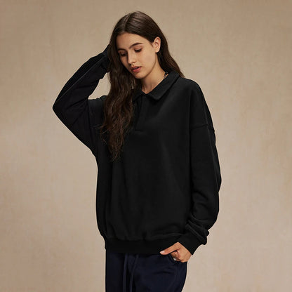 Quarter Button-Up Long Sleeve Polo