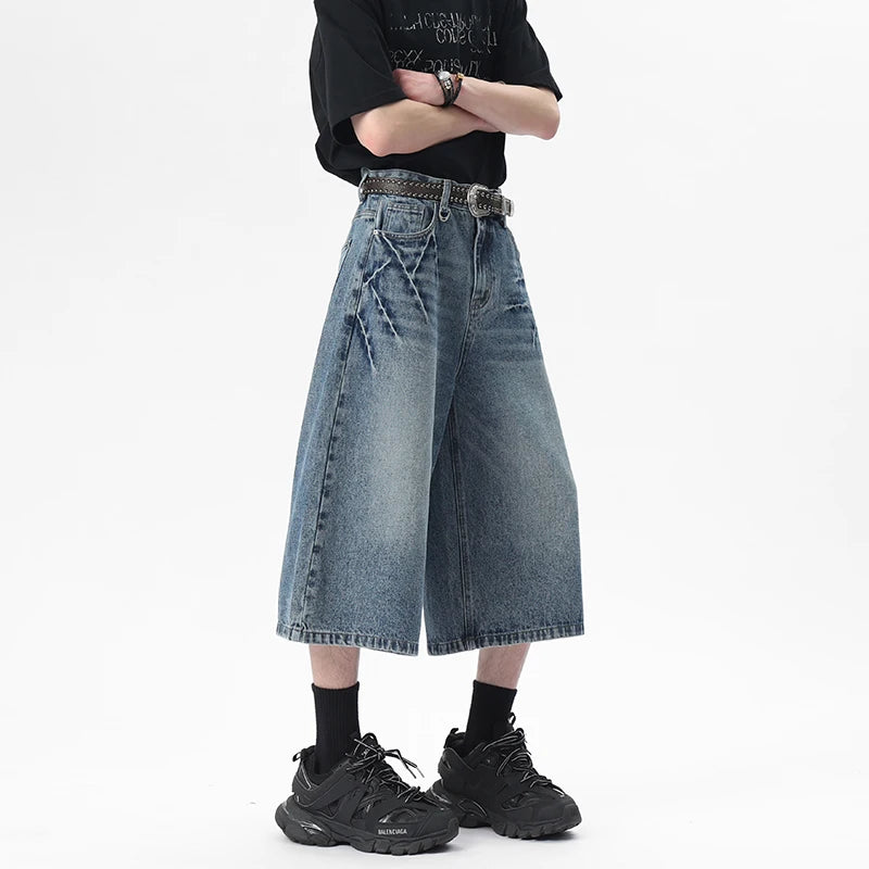 Scratched Baggy Long Jorts
