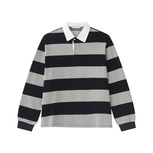 Striped Long Sleeve Polo