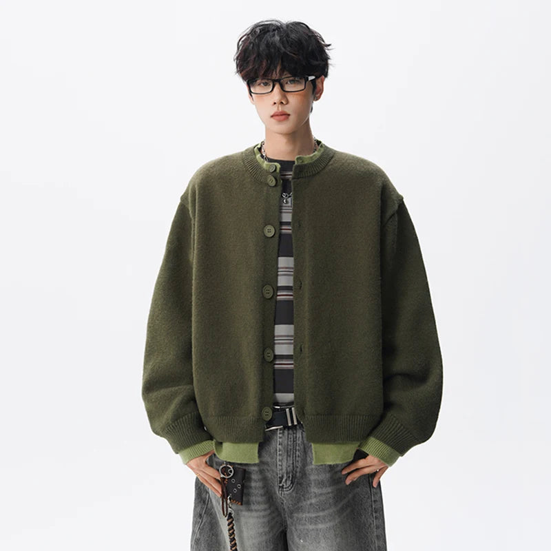Double Layer Contrast Cardigan