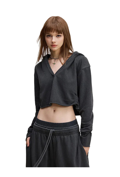 Womens V-Neck Pullover Hoodie