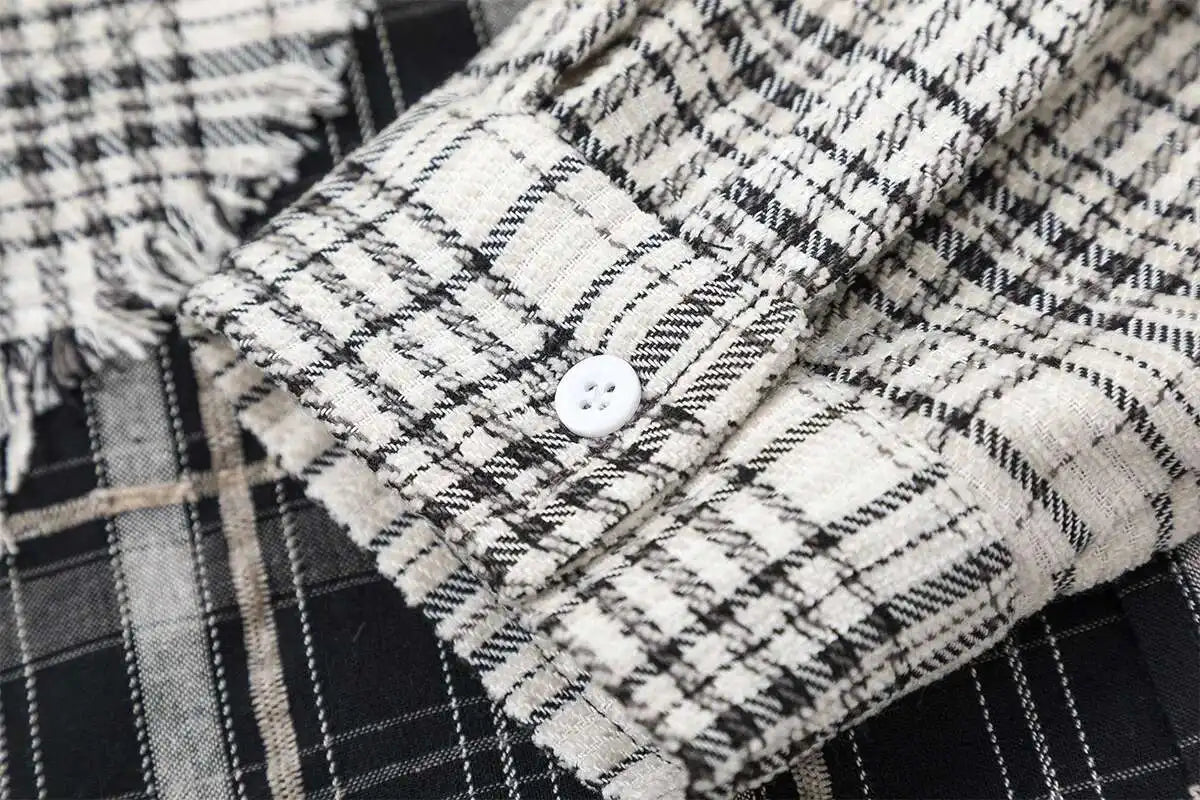Black & White Patchwork Flannel
