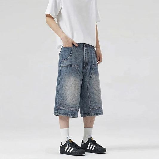 Vintage Blue Double Knee Baggy Jorts