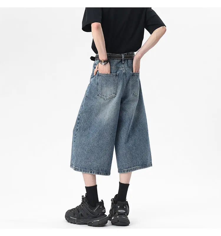 Scratched Baggy Long Jorts