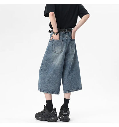 Scratched Baggy Long Jorts