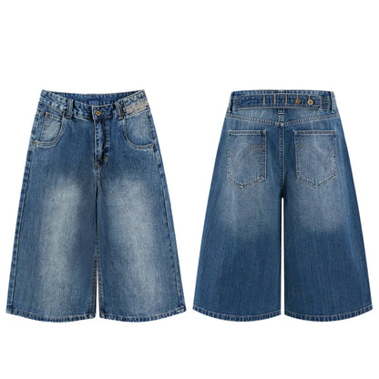 Classic Blue Faded Baggy Long Jorts